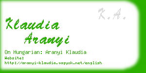 klaudia aranyi business card